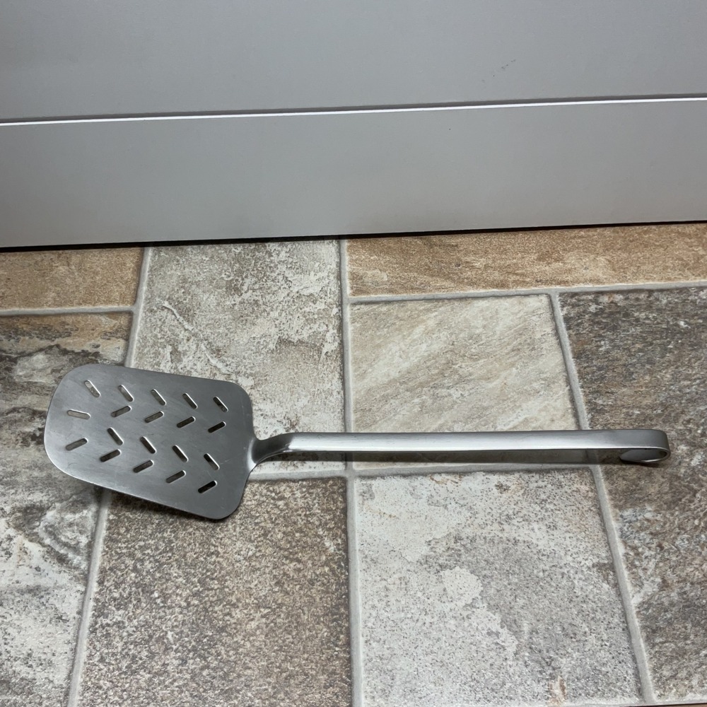 Rosle 18/10 Stainless Steel Slotted Turner Spatula Hooked Handle 13.75 Inch